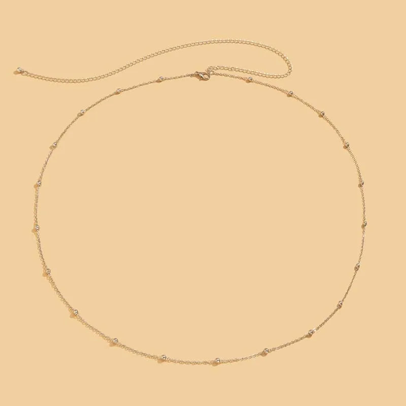 Chaîne de Taille Perlée Dorée — Bijou de Corps Bikini Femme