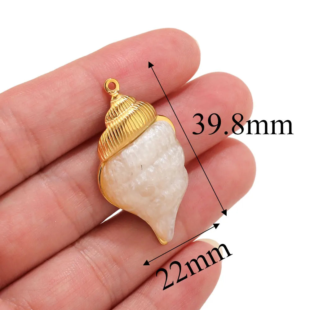 Lot 2 Breloques Coquillage & Étoile de Mer Acier Inoxydable — Pendentifs Bijoux Plage Fait Main