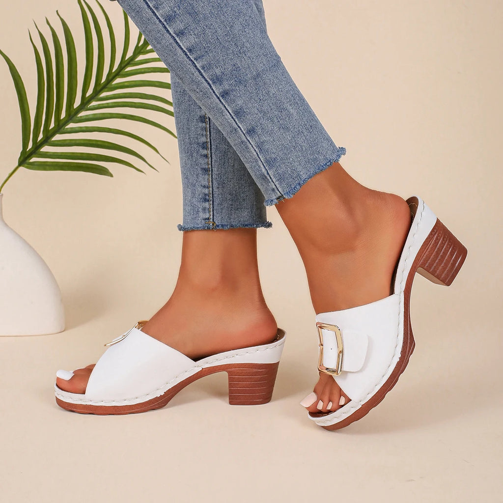 Sandales Plateforme Talon Chunky Femme — Style Designer Boucle Été