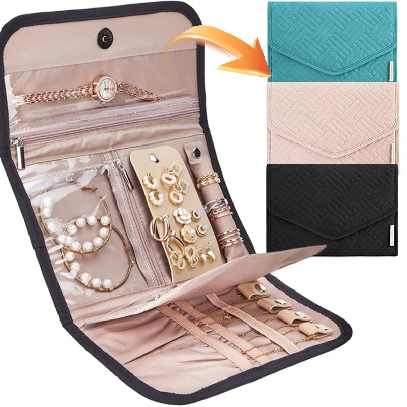Organiseur Bijoux Voyage Pliable — 5 Compartiments