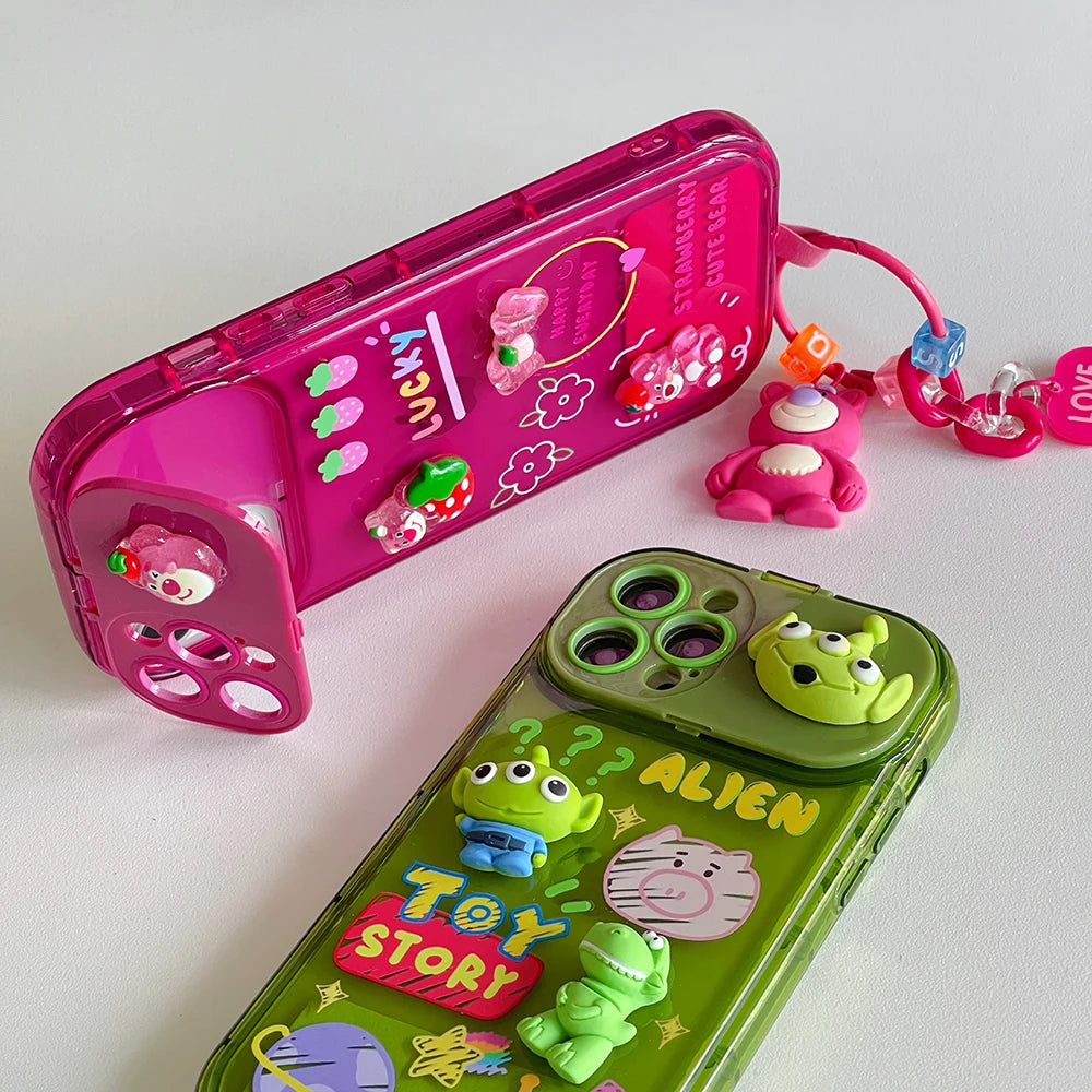 Coque iPhone Support Miroir Motif Cartoon Candy Color — Antichoc Mat iPhone X à 17 Pro Max