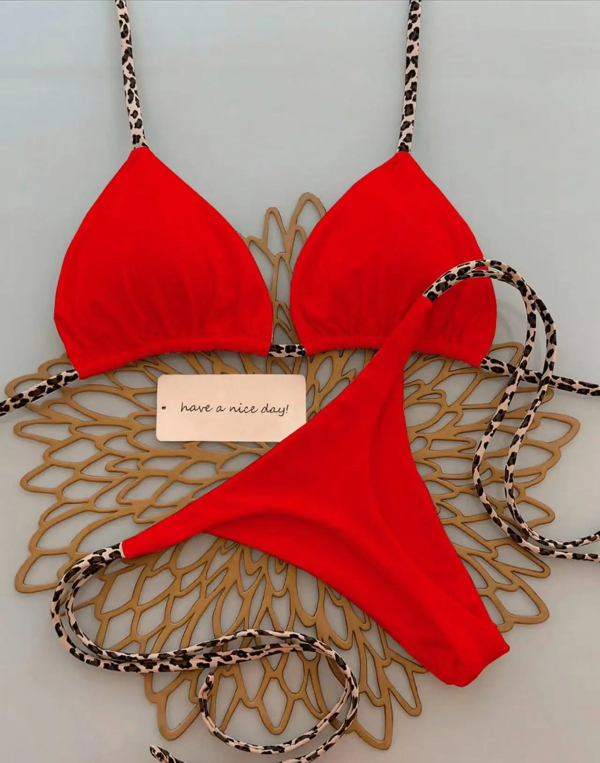 Bikini Bandeau Couleur Unie Tanga — Maillot 2 Pièces Femme Été