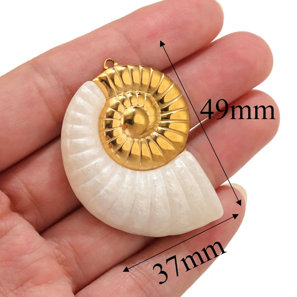 Lot 2 Breloques Coquillage & Étoile de Mer Acier Inoxydable — Pendentifs Bijoux Plage Fait Main
