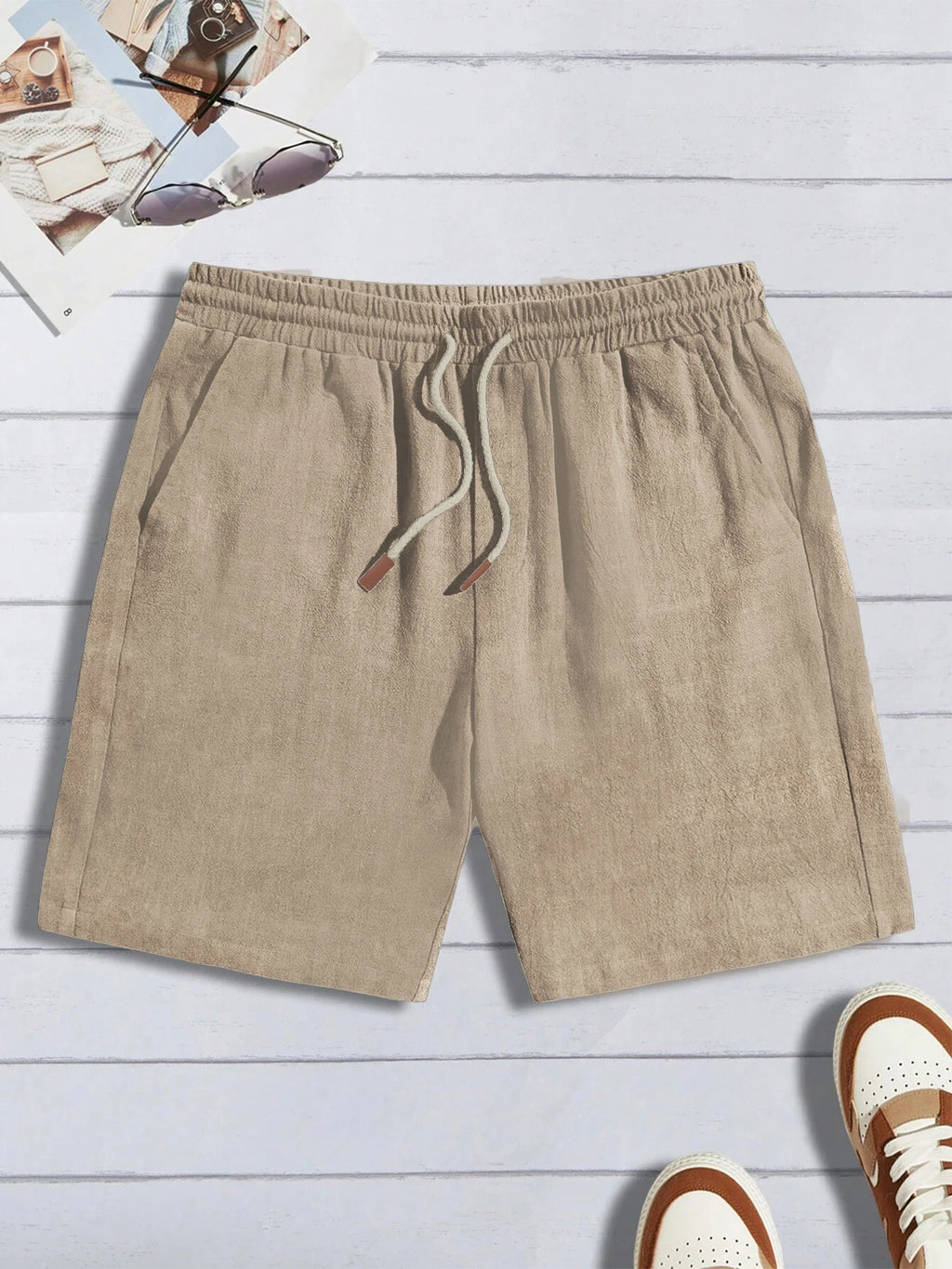 Short en Lin pour Homme – Coupe Ample, Style Casual, Respirant