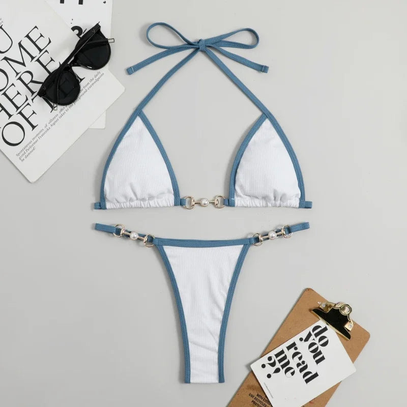Bikini Deux Pièces Imprimé Aléatoire — Push-Up Femme