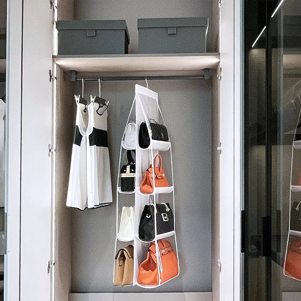 Organiseur Sacs Suspendu Multicouche Armoire Dortoir — Étagère Rangement Sacs Maison