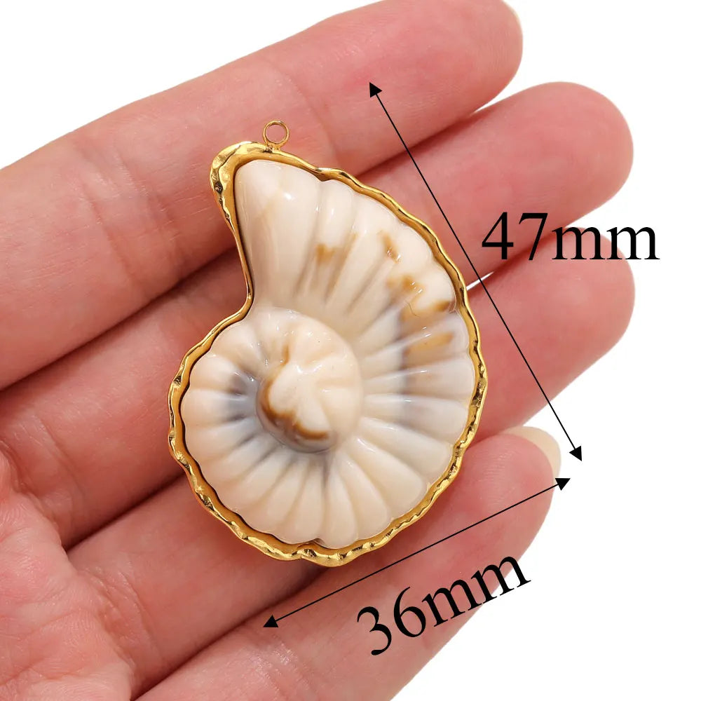 Lot 2 Breloques Coquillage & Étoile de Mer Acier Inoxydable — Pendentifs Bijoux Plage Fait Main