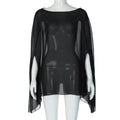 Blouse Mousseline Transparente Femme — Top Sexy Couleur Unie Style Plage & Soiree