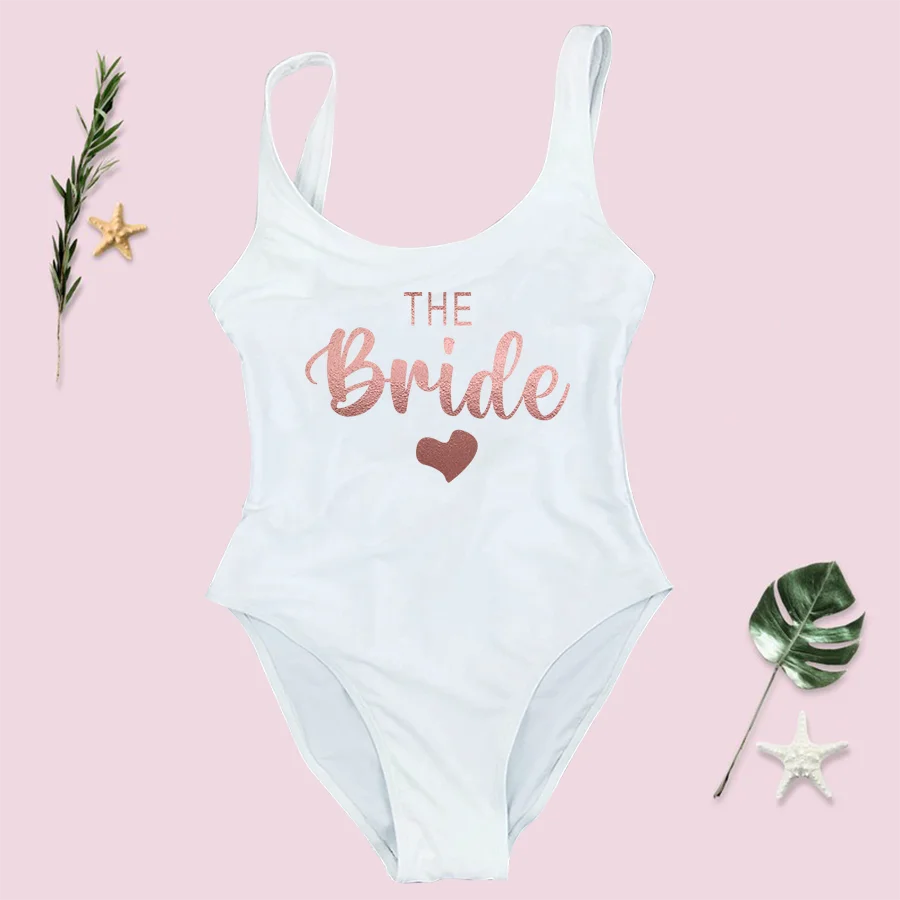 Maillot Une Pièce Team Bride EVJF 2026 — High Cut Dos Nu Femme S-3XL
