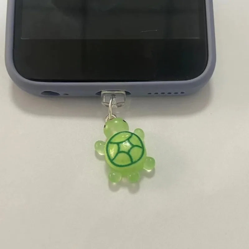 Bouchon Décoratif Tortue Verte — Anti-poussière Port USB-C