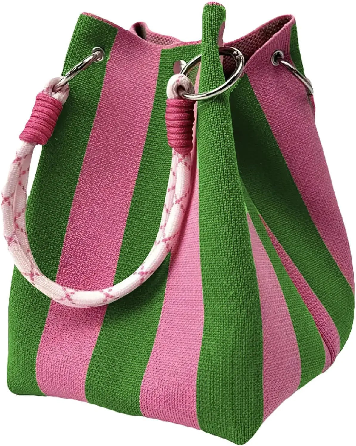 Mini Sac Seau Tricoté — Pochette Femme Motifs Géométriques Bohème