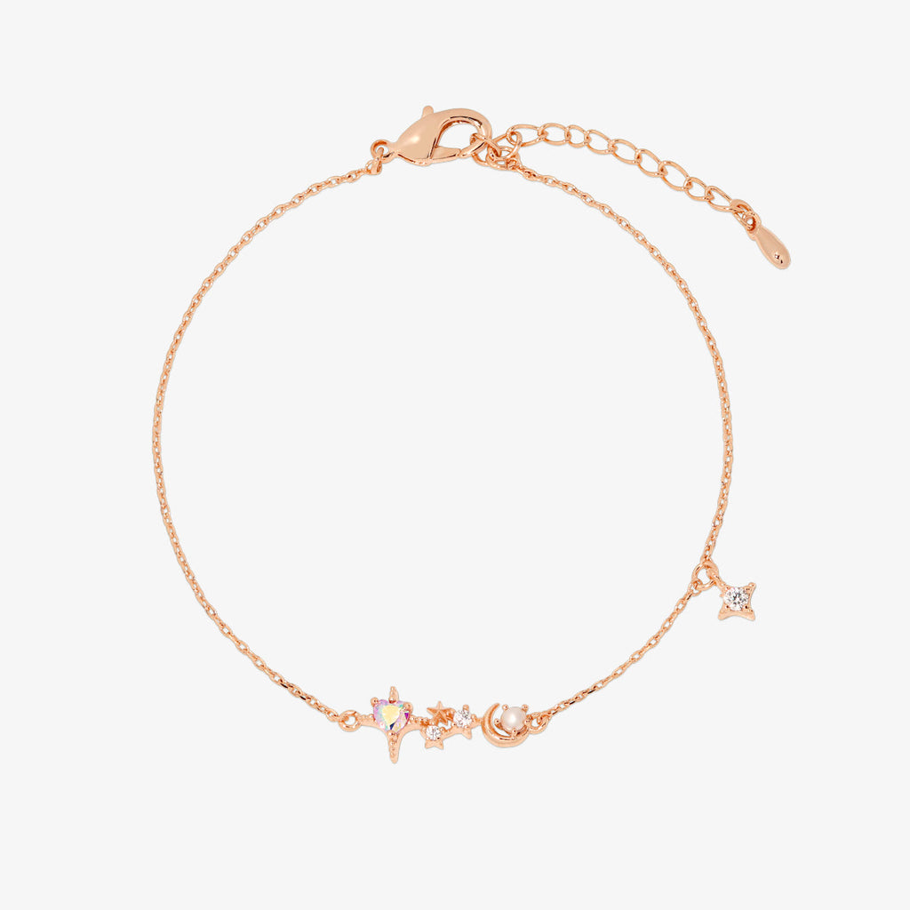 Bracelet Charme Perle & Topaze Fumée — Bijou Femme