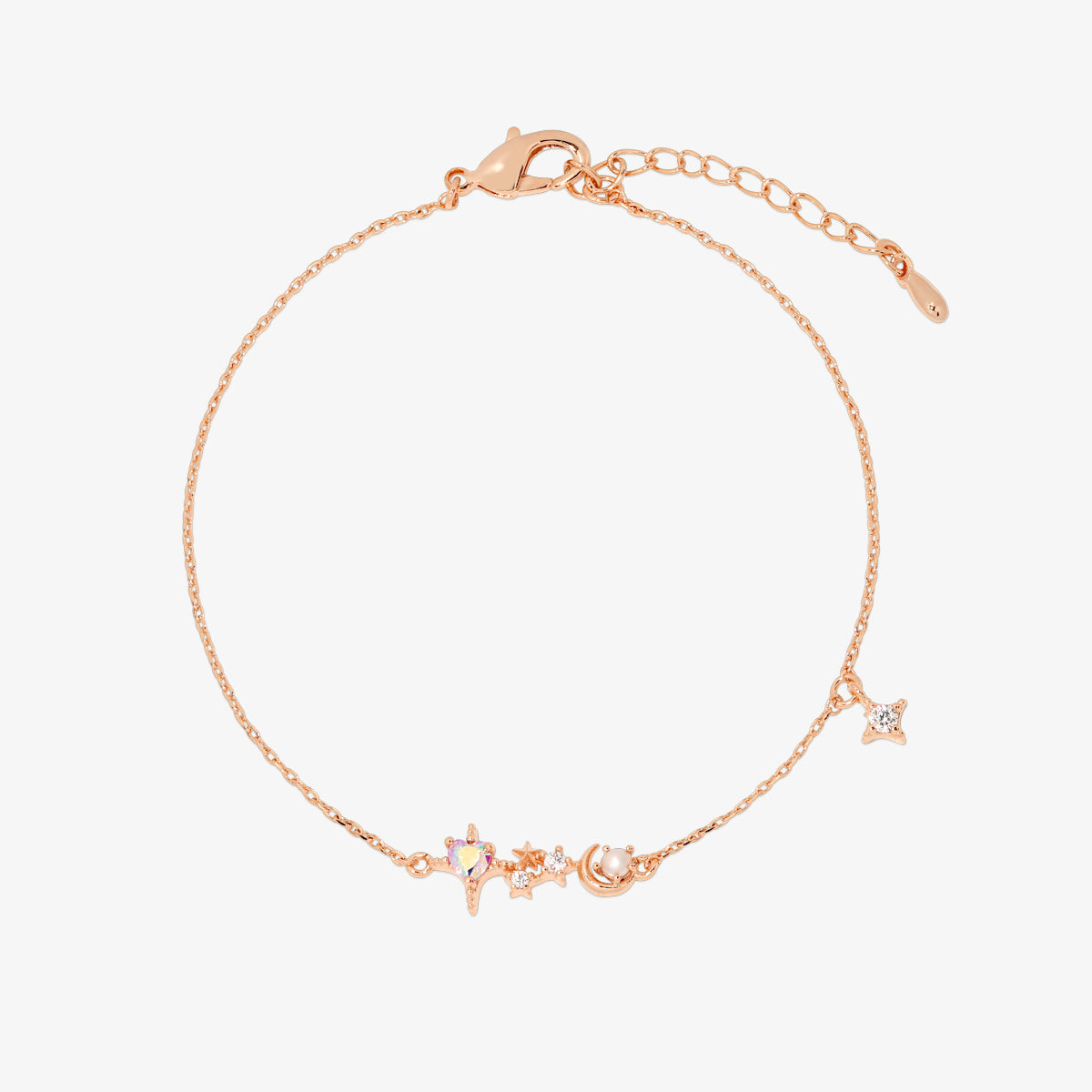 Bracelet Charme Perle & Topaze Fumée — Bijou Femme