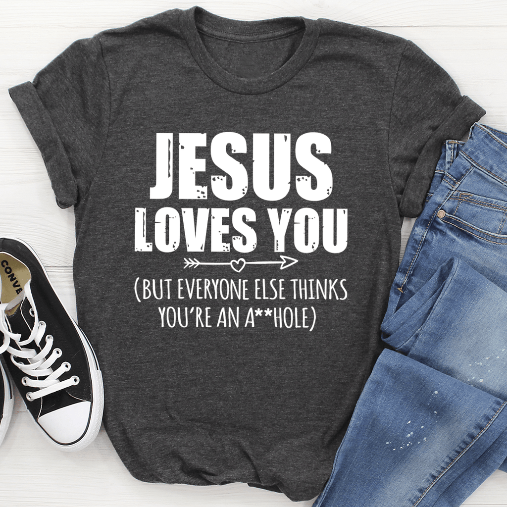 T-Shirt ‘Jesus Loves You’ — Haut Femme Message Positif