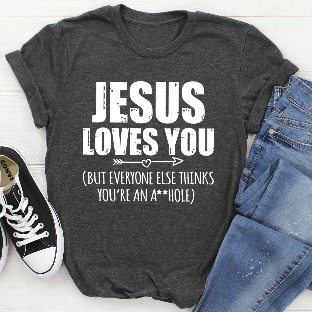 T-Shirt ‘Jesus Loves You’ — Haut Femme Message Positif