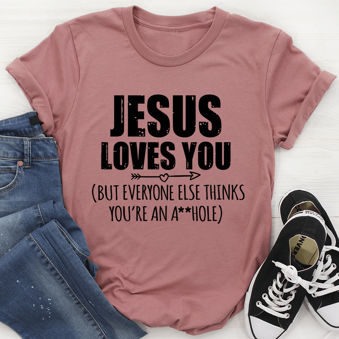 T-Shirt ‘Jesus Loves You’ — Haut Femme Message Positif