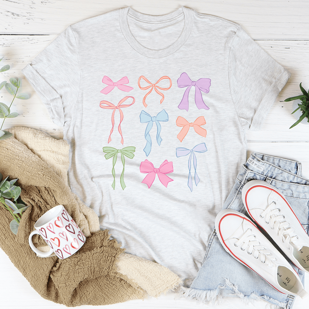 T-Shirt Nœuds Pastel — Haut Femme Doux & Romantique