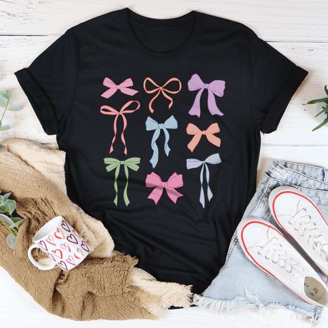 T-Shirt Nœuds Pastel — Haut Femme Doux & Romantique